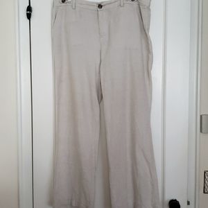 BANANA REPUBLIC linen flowy wide leg chino pants Size 12
